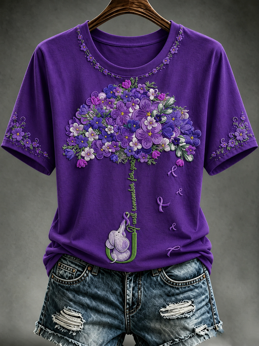 Women's floral print short-sleeved T-shirt