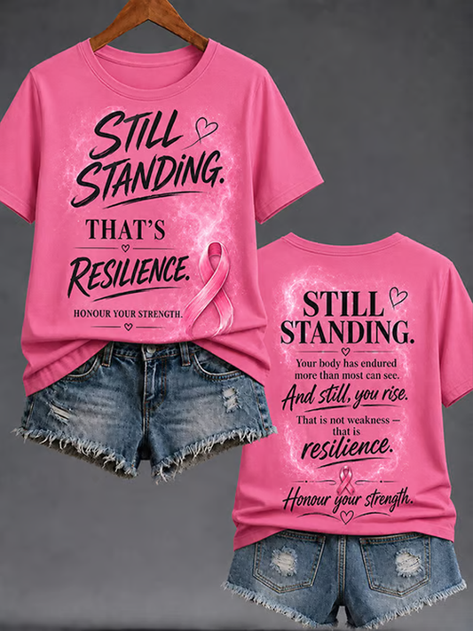 Women's Breast Cancer Awareness Print short-sleeved T-shirt