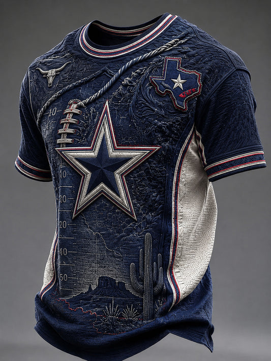 Men’s Rugby Dallas Cowboys Printed Casual Short-Sleeve T-Shirt