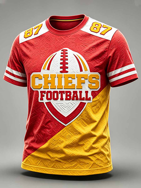 Men's Football Print Casual T-Shirt