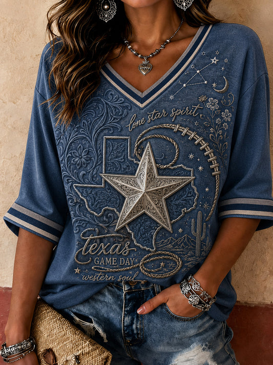 Women’s Rugby Dallas Cowboys Printed Casual Top
