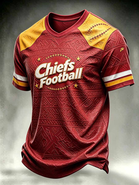 Men's Football Print Casual T-Shirt