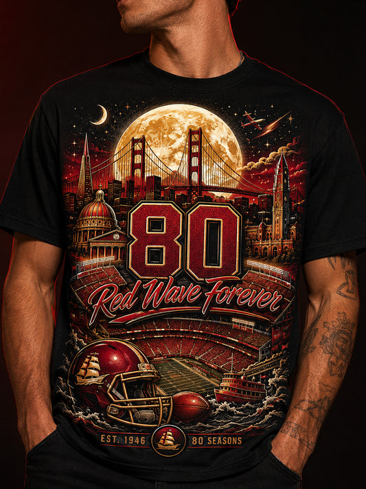 Men's San Francisco 49ers 80th Anniversary Art Print T-shirt