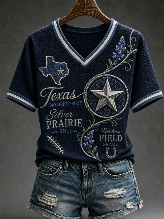 Women’s Rugby Dallas Cowboys Printed Casual Short-Sleeve T-Shirt