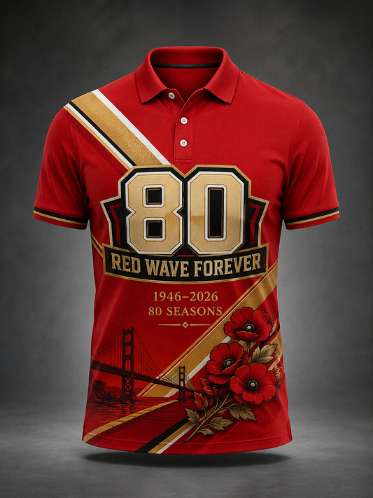 Men's San Francisco 49ers 80th Anniversary Art Print Polo