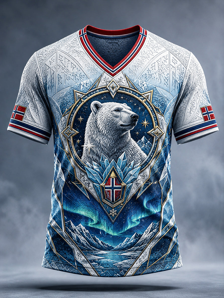 Retro Norwegian Animal Nordic Art Print Casual T-Shirt