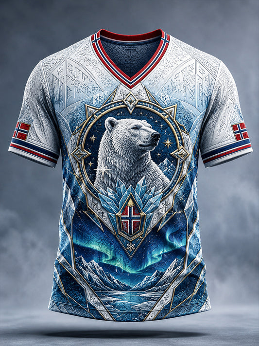Retro Norwegian Animal Nordic Art Print Casual T-Shirt