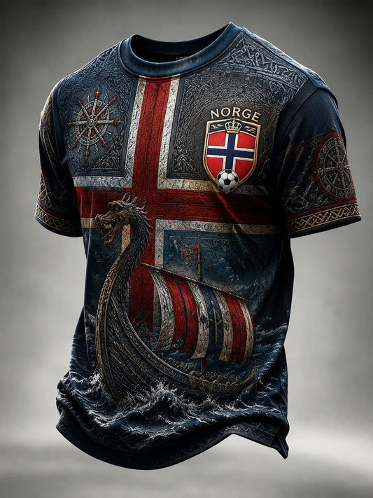 Retro Norwegian Viking Forward Artistic Casual T-Shirt