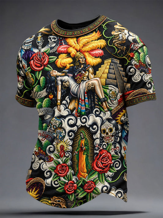 Men's Mexico Assumption of Mary Art Printed T-shirt