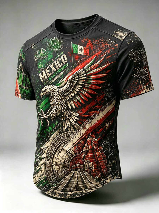 Men's Mexican Independence Day Printed Casual T-Shirt