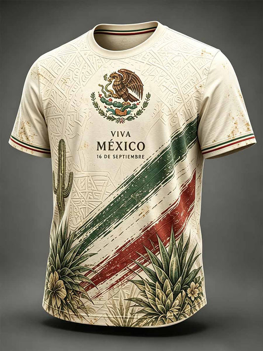 Men's Mexican Independence Day Printed Casual T-Shirt