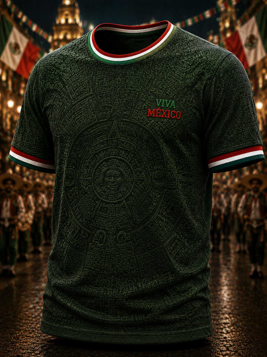 Men’s Mexican Independence Day Printed Casual Short-Sleeve T-Shirt