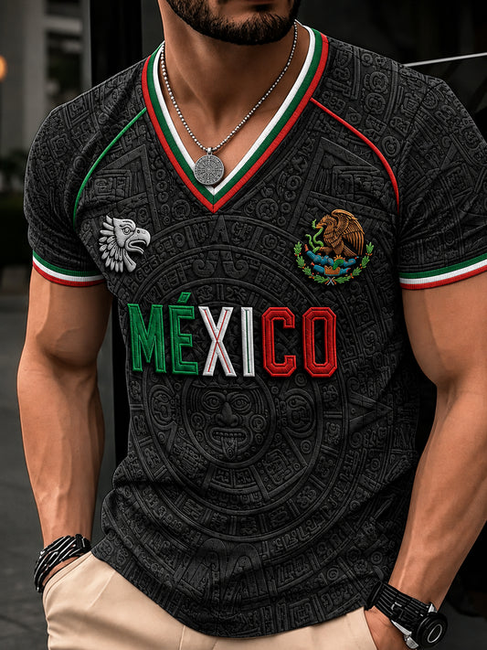 Men's Mexico Lover Art V-neck T-shirt