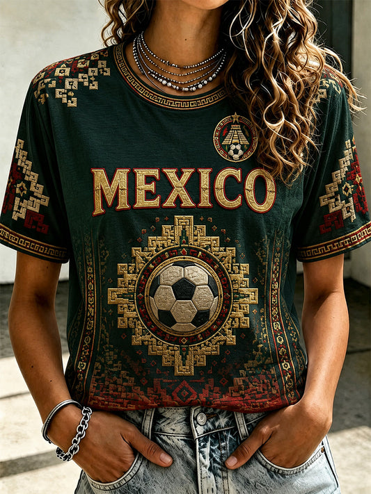 Women's Mexican Pride Print Casual Tee