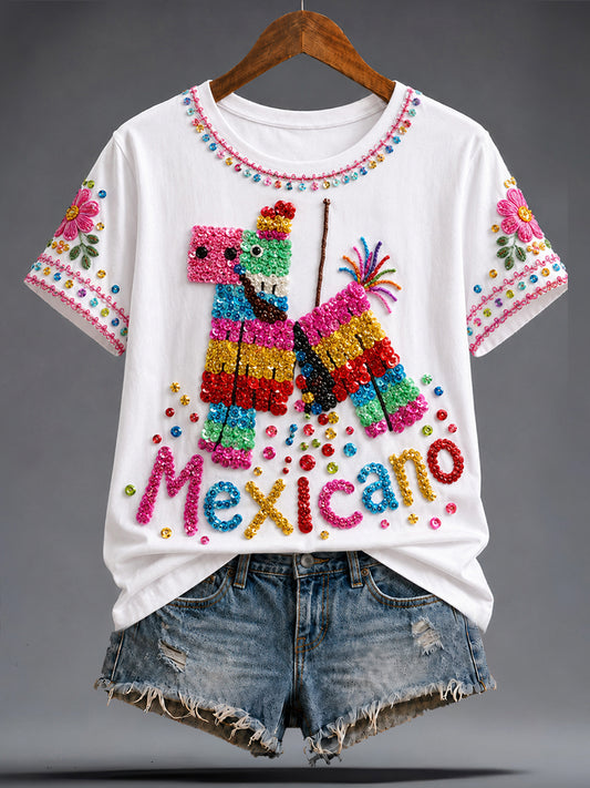 Women's Mexico Guelaguetza Art Printed T-shirt