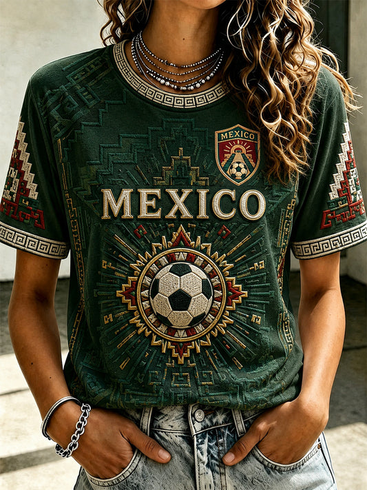 Women's Mexican Pride Print Casual Tee