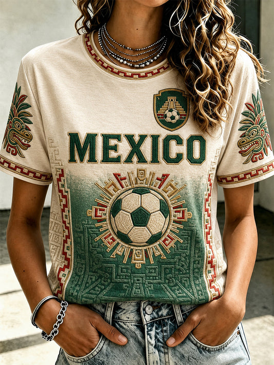 Women's Mexican Pride Print Casual Tee