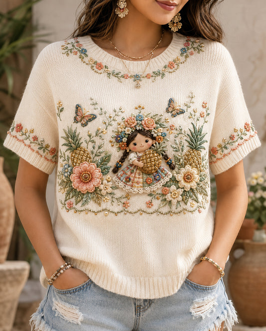 Women's Mexican Gala Gaycha Festival Cultural Elements Art Print Top