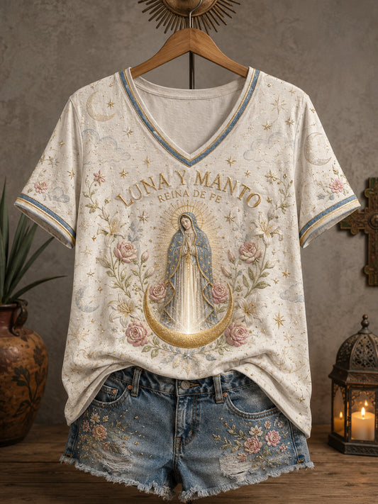 Women's Mexico Assumption of Mary Art Printed T-shirt