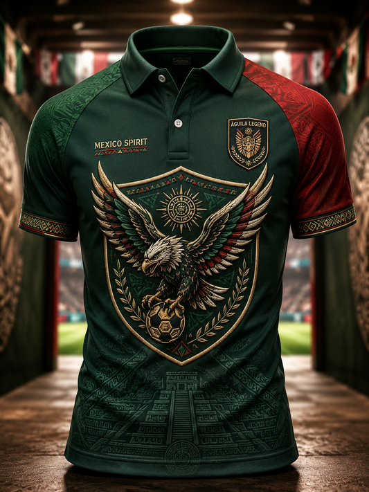 Men's Mexican Football Polo Shirt
