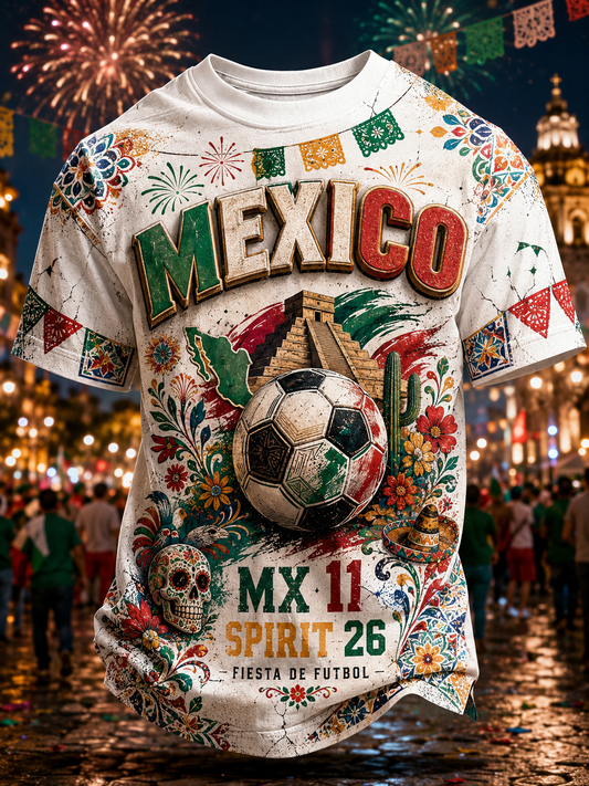 Men's Mexican Football Short Sleeves T-Shirt