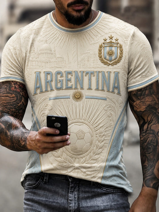 Men's Argentina Football Printed T-shirt