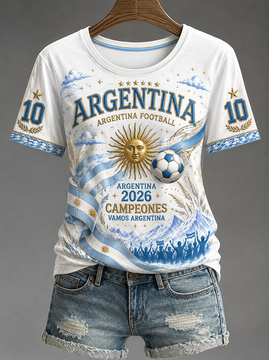 Women's 2026 Argentina Football Style T-shirt