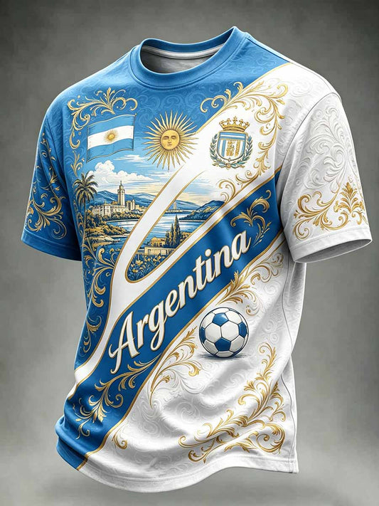 Men's Argentina Football Souvenir Graphic T-Shirt