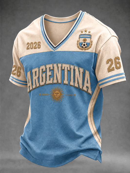 Men's Argentina Football Print Casual T-shirt