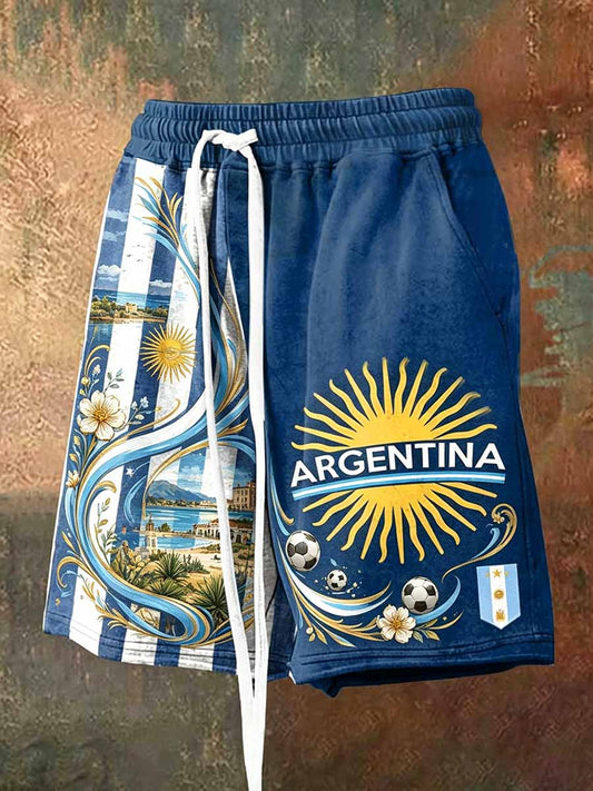 Men's Argentina Football Souvenir Printed Shorts