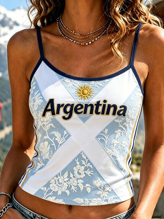 Women's football element print casual vest