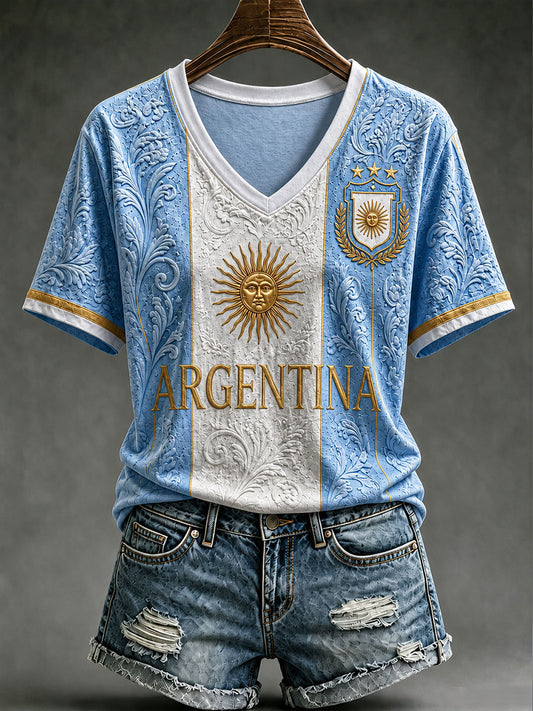Women's Argentine Football Short-sleeved T-shirt