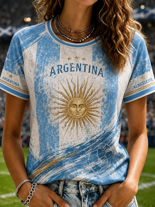 Women's Argentina Football Short Sleeve T-shirt