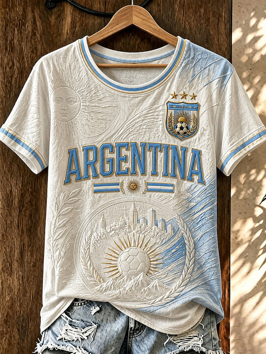 Women's Argentina Football Printed T-shirt