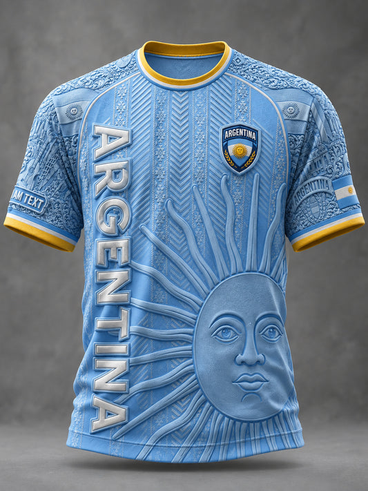 Men's Argentina Football Printed Casual short sleeves t-shirt