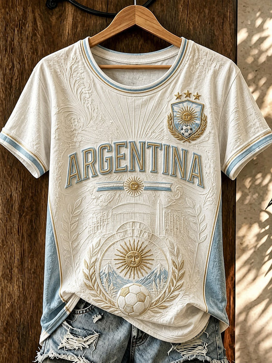 Women's Argentina Football Printed T-shirt