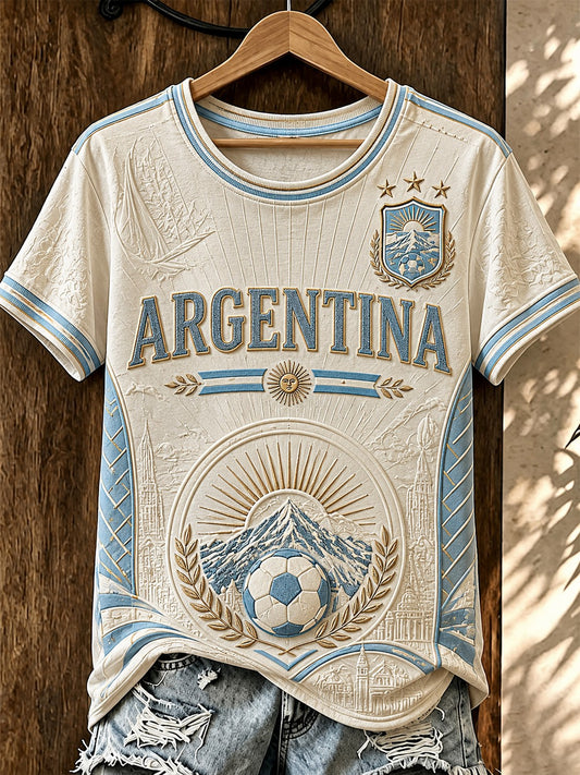 Women's Argentina Football Printed T-shirt