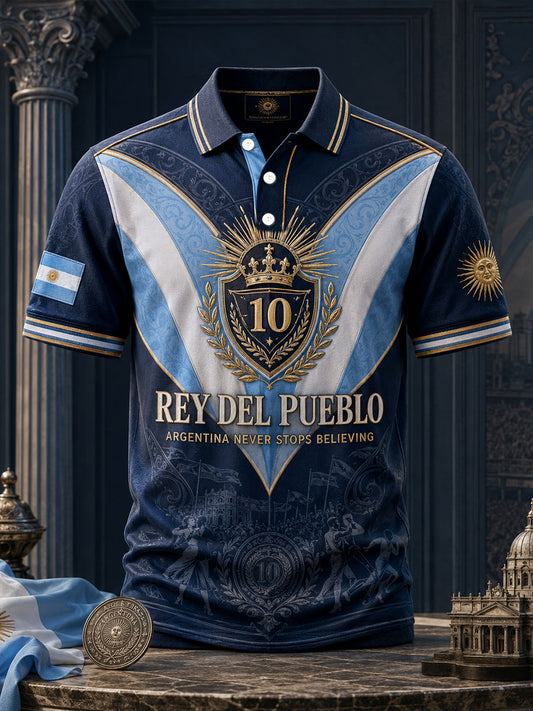 Men's Vamos Argentina Football Lover Art Printed Casual Tops