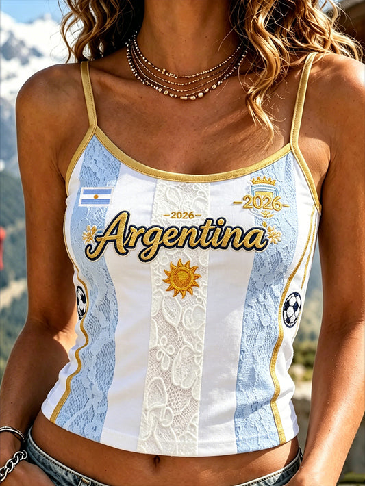 Women's football element plant print casual vest