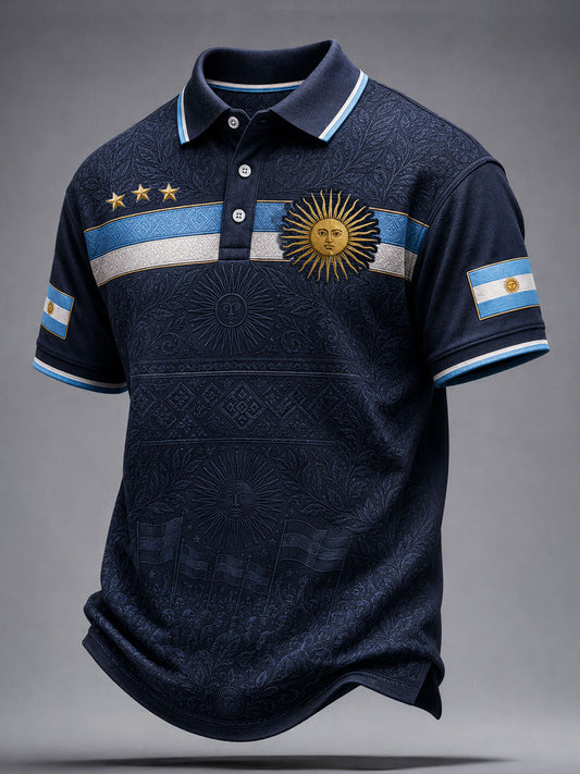 Men's Vamos Argentina Football Lover Art Printed Casual Tops