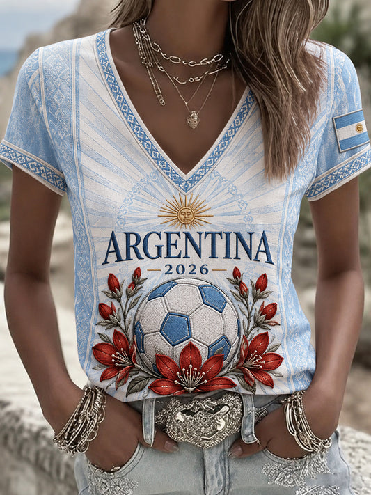 Women's Argentina Football Fan T-Shirt