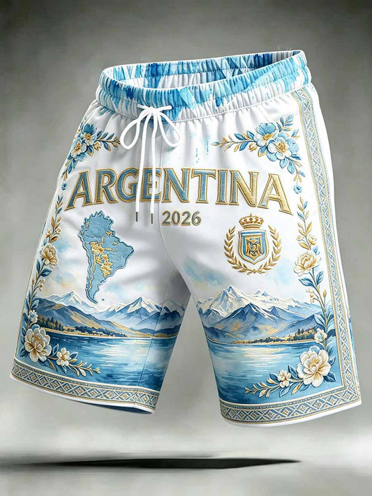 Men's Argentina Football Printed Souvenir Shorts