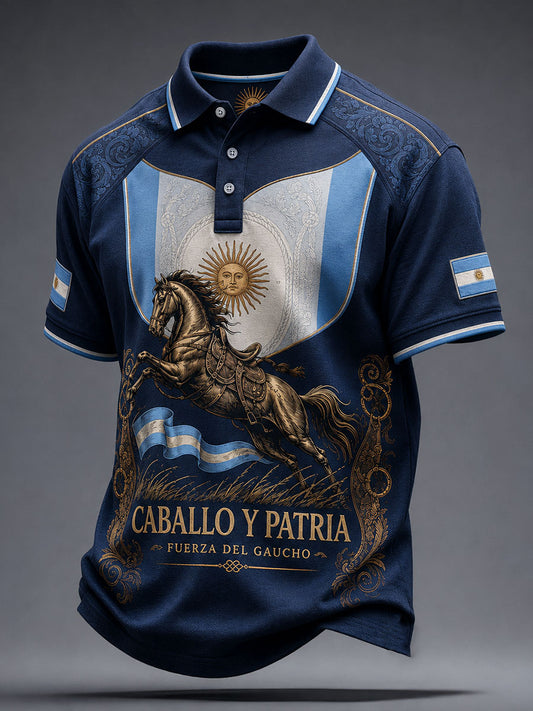 Men's Vamos Argentina Football Lover Art Printed Casual Tops