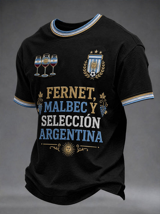 Men's Argentine Football Short Seeves T-shirt