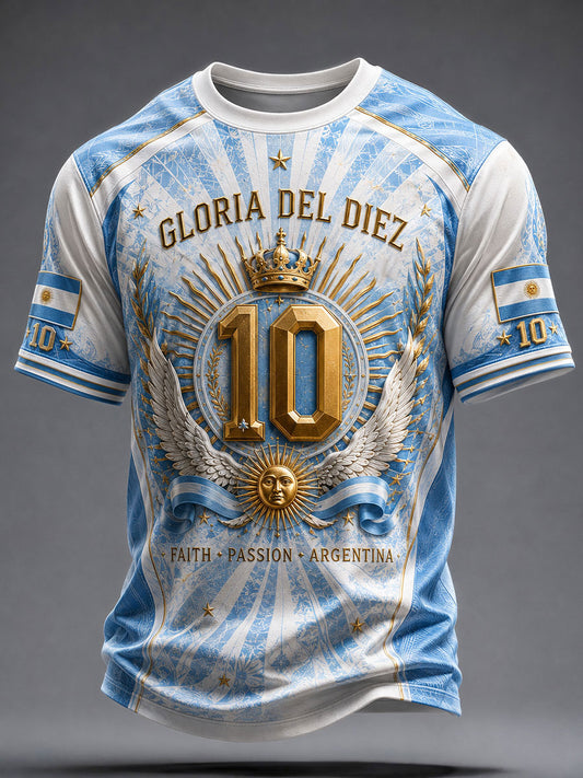 Men's Vamos Argentina Football Lover Art Printed T-shirt