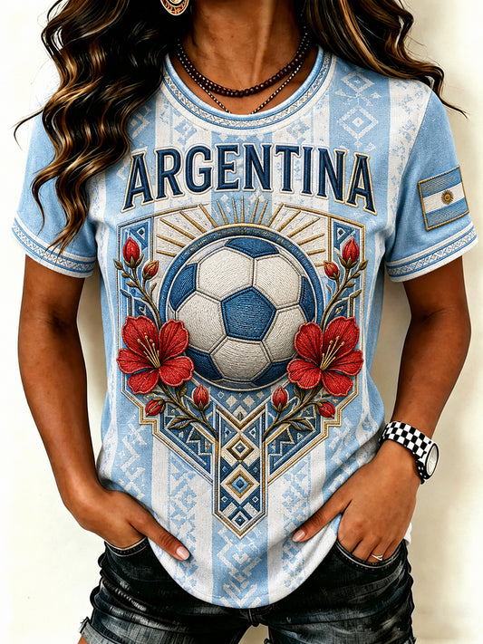 Women's Argentina Football Fan T-Shirt