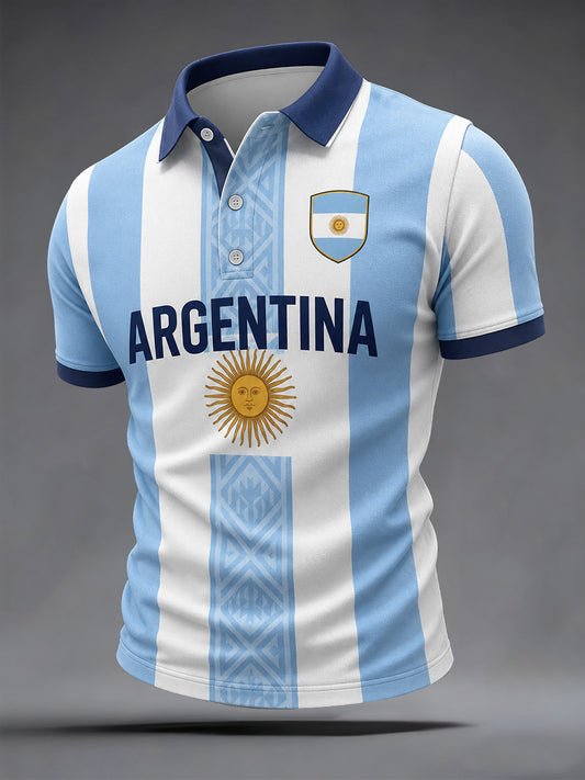 Men's Gift For Football Fans Print Casual Polo