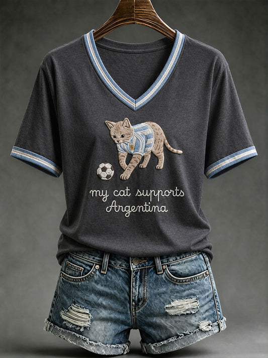 Women's Argentine Football Short-sleeved T-shirt
