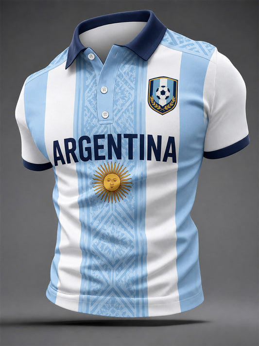 Men's Gift For Football Fans Print Casual Polo