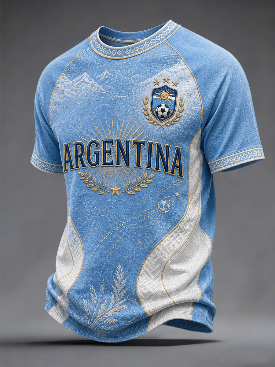 Men's Gift For Football Fans Print Casual Tee